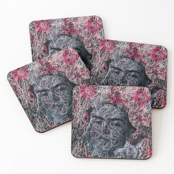Item preview, Frida Kahlo scribble portrait - Dark and Defiant Art by Red Sirio Art designed and sold by Red Siri0 Art.
