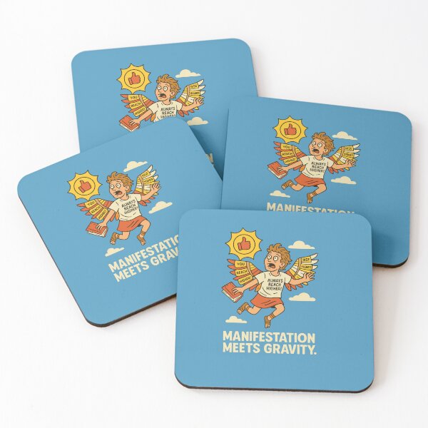 Item preview, Manifestation Meets Gravity – Icarus Self-Help Satire designed and sold by Cuckoo Parrot.