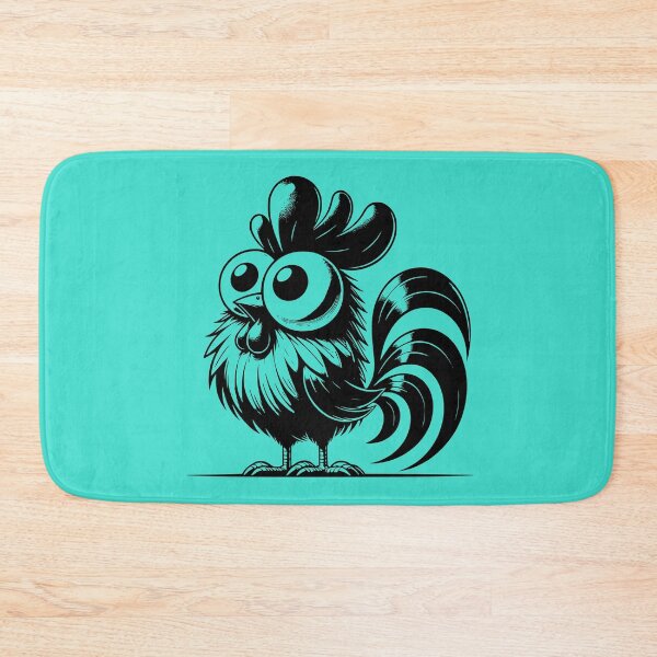 Item preview, Crazy Rooster – Funny Black and White Chicken Cartoon designed and sold by Aredbox.