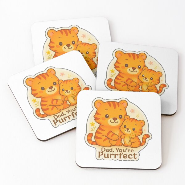 Item preview, Cute Chibi Tiger Dad and Cub Father's Day Vintage Sticker designed and sold by Nuist25.