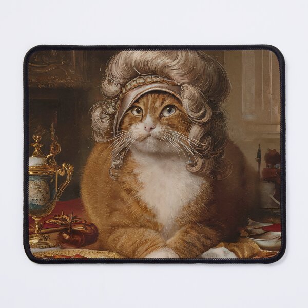 Item preview, Regal Ginger Cat in Baroque Wig – Aristocratic Feline Portrait designed and sold by ViviNyks.