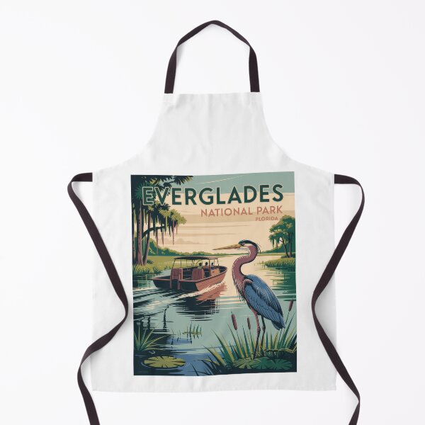 Item preview, Everglades National Park Poster – Retro Vintage Wildlife Design with Heron & Airboat, Florida Nature Art designed and sold by pod24.