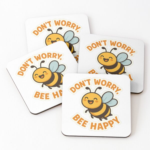 Item preview, Don’t Worry, Bee Happy – Cute Smiling Bee Sticker designed and sold by 32BlackRoses.