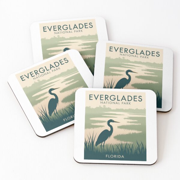 Item preview, Everglades National Park Poster – Minimalist nature design with heron in Florida designed and sold by pod24.