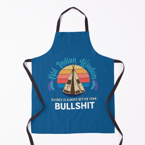 Item preview, Old Indian Wisdom - Silence is Better Than Bullshit | Retro Teepee Sunset Wisdom Humor | Witty Sarcastic Quote designed and sold by Cree8if.