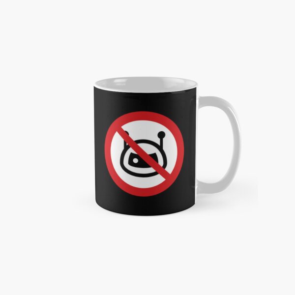 Item preview, No Bots / No Robots / No Droids Sign (On Black) designed and sold by STUDIO-72.