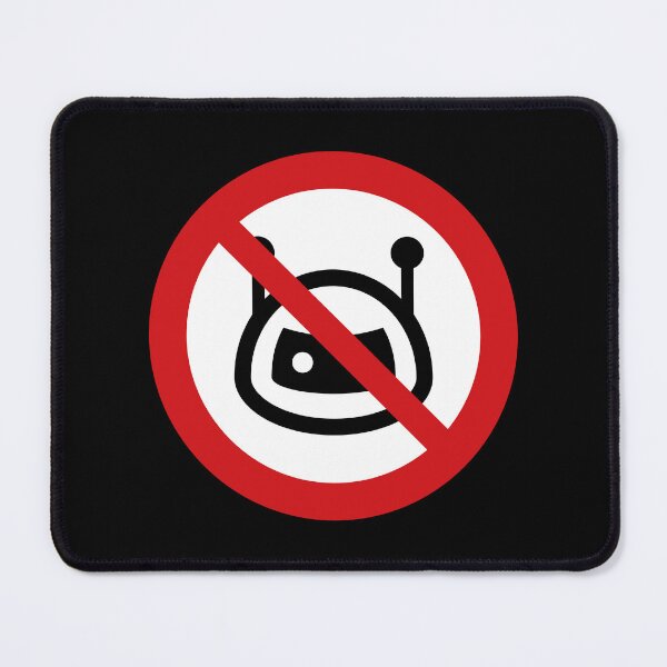 Item preview, No Bots / No Robots / No Droids Sign (On Black) designed and sold by STUDIO-72.