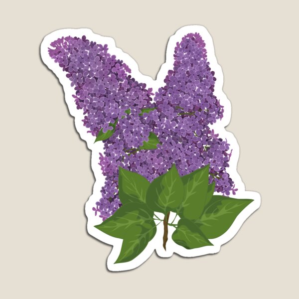 Aperçu de l'œuvre Branche de lilas avec deux bouquets créée et vendue par kcnadlerDesigns.