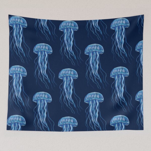 Item preview, Blue Jellyfish illustration design designed and sold by Scarlet Swan.