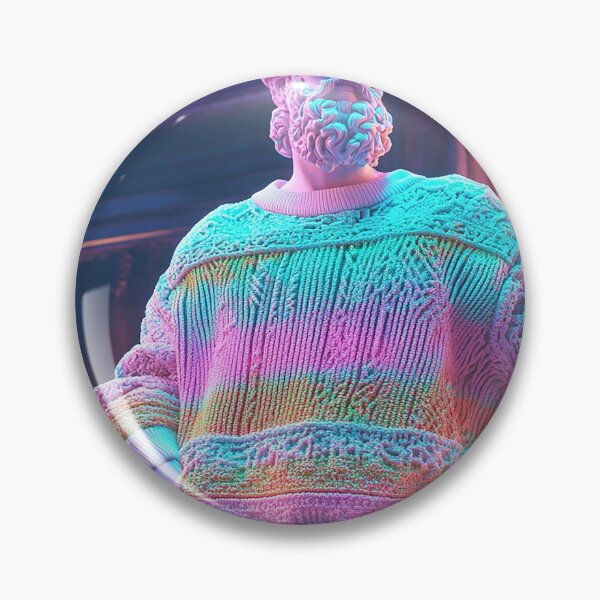 Item preview, Neon Marble Statue with Rainbow Sweater and Goblet	 designed and sold by weirdfishes123.
