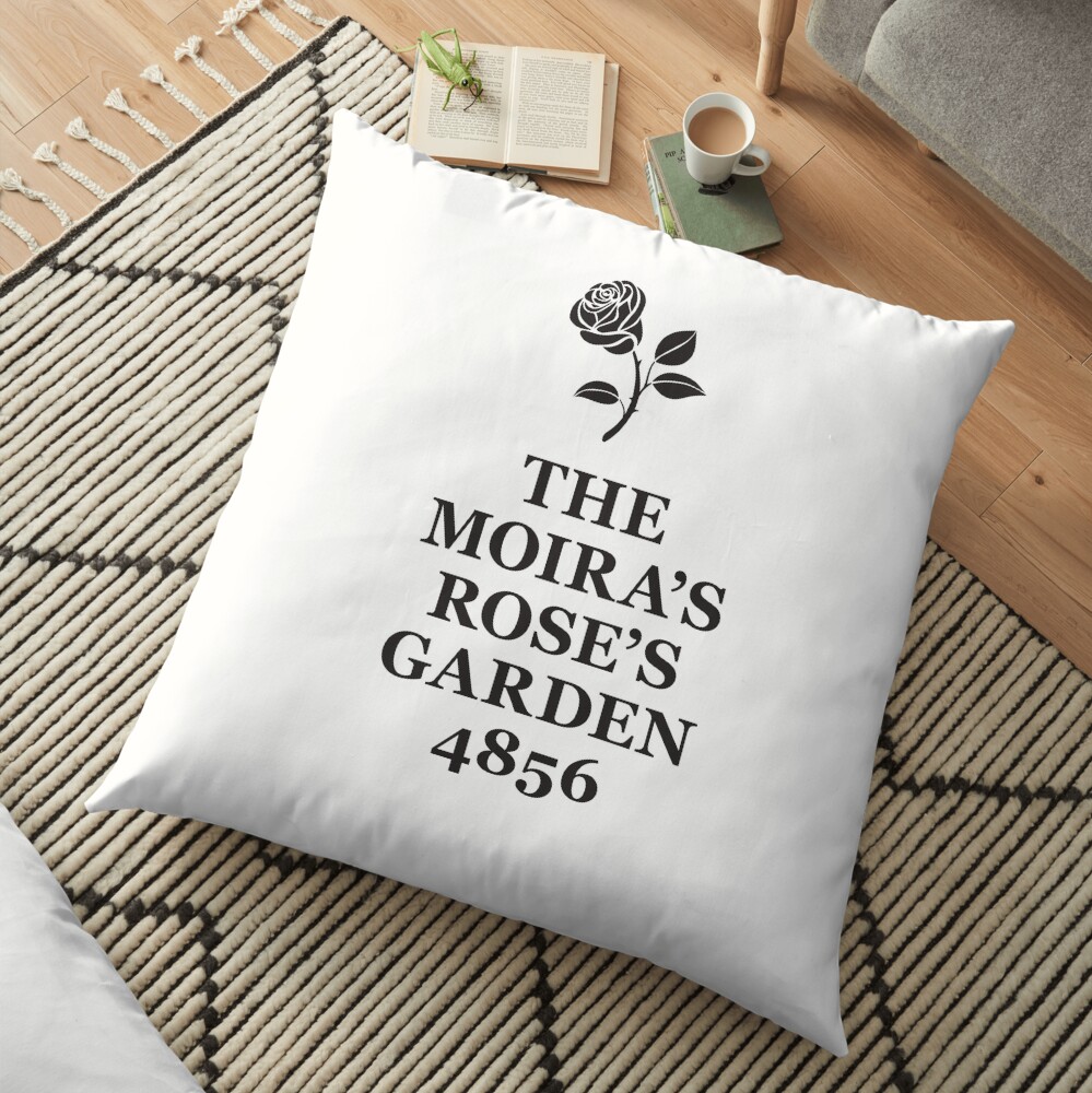 The Moira's Rose's Garden - black type Floor Pillow