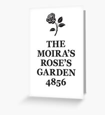 The Moira's Rose's Garden - black type Greeting Card