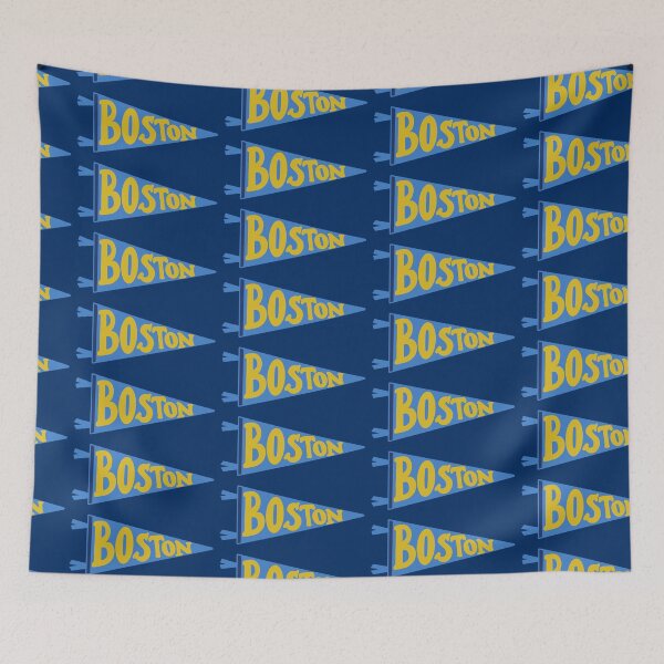 Item preview, Boston Pennant Flag on Navy Blue– Classic City Colors (Blue, Yellow & White) designed and sold by Giulia  Palazzo.