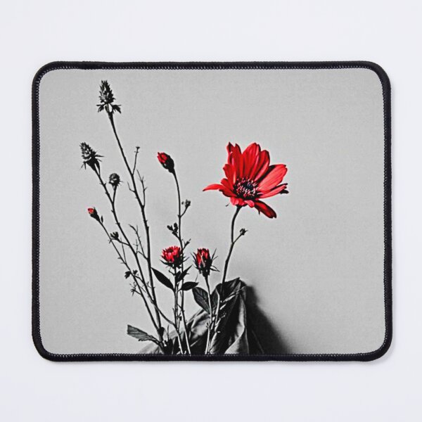 Item preview, Red Flower Grey Art designed and sold by Health And Fitness Posts e-Store.