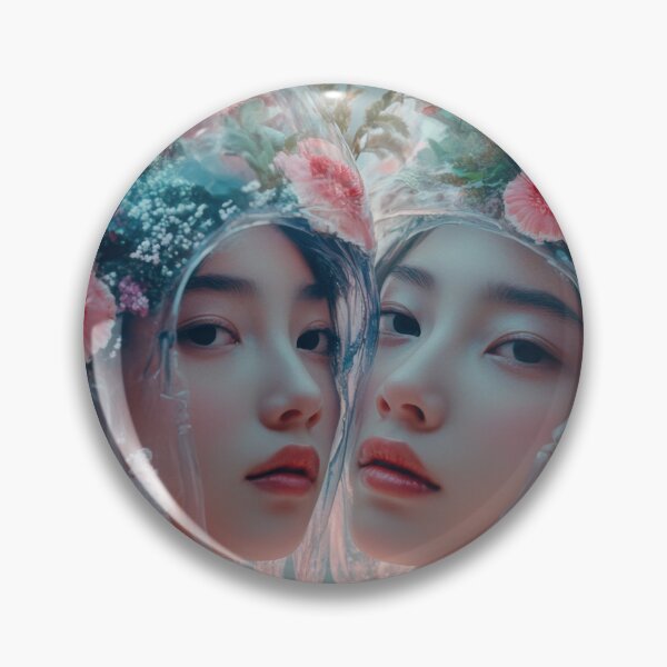 Item preview, Two figures in floral jellyfish hats designed and sold by anytka.