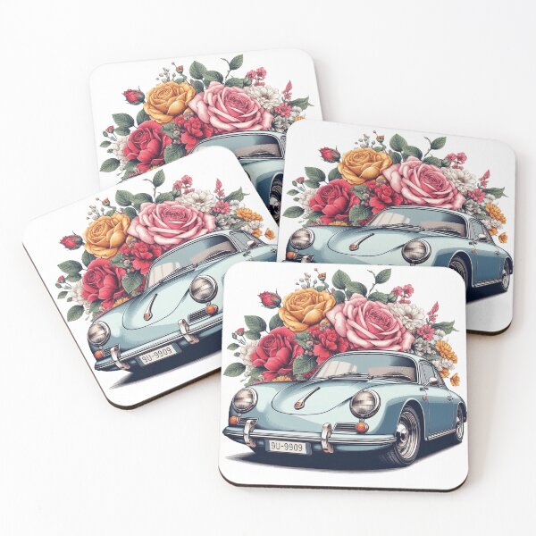 Item preview,  beautiful vintage porche car with flowers designed and sold by nicnacc.