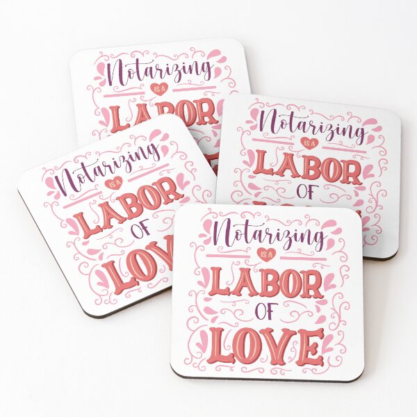 Item preview, Notarizing is a Labor of Love – Whimsical Pink Heart Flourish Design designed and sold by NotaryLife.