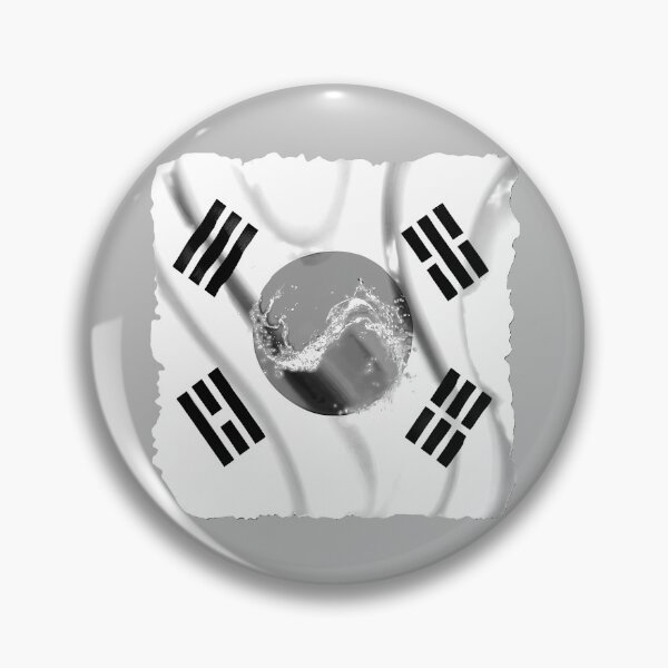 Item preview, SOUTH KOREA FLAG, in grey designed and sold by BUCHELI-ART..