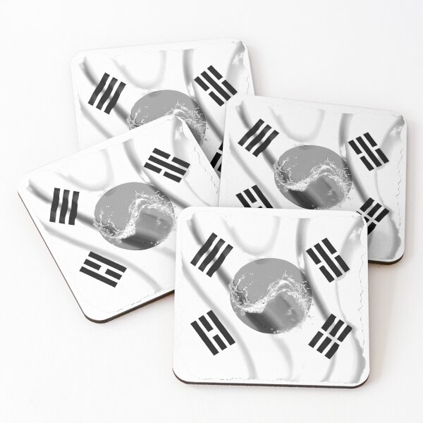 Item preview, SOUTH KOREA FLAG, in grey designed and sold by BUCHELI-ART..