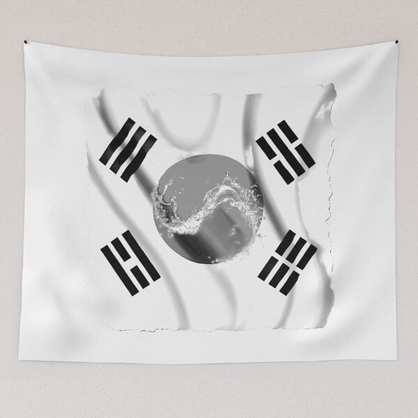 Item preview, SOUTH KOREA FLAG, in grey designed and sold by BUCHELI-ART..