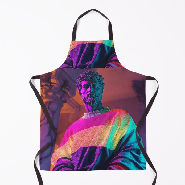 Item preview, Neon Marble Statue with Retro Rainbow Sweater | Vaporwave Aesthetic designed and sold by weirdfishes123.