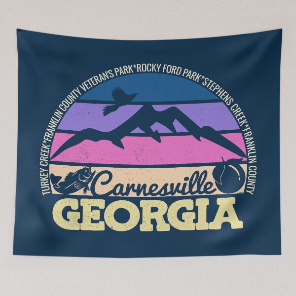 Item preview, Carnesville Georgia Sunset Retro Vintage Local Pride Logo designed and sold by CRHPOD20.