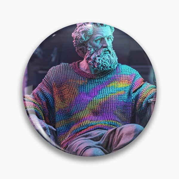 Item preview, Cyberpunk Philosopher in Neon Rainbow Sweater with Futuristic Lantern | Urban Graffiti Aesthetic designed and sold by weirdfishes123.