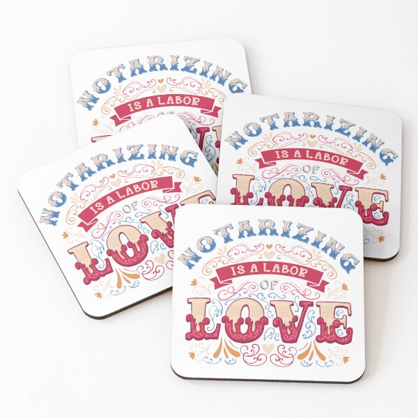 Item preview, Notarizing Is a Labor of Love – Retro Floral Scroll Typography Design designed and sold by NotaryLife.