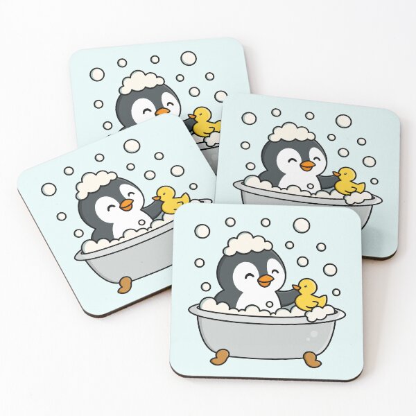 Item preview, Cute Penguin Taking a Bath designed and sold by MyMushroomGrove.