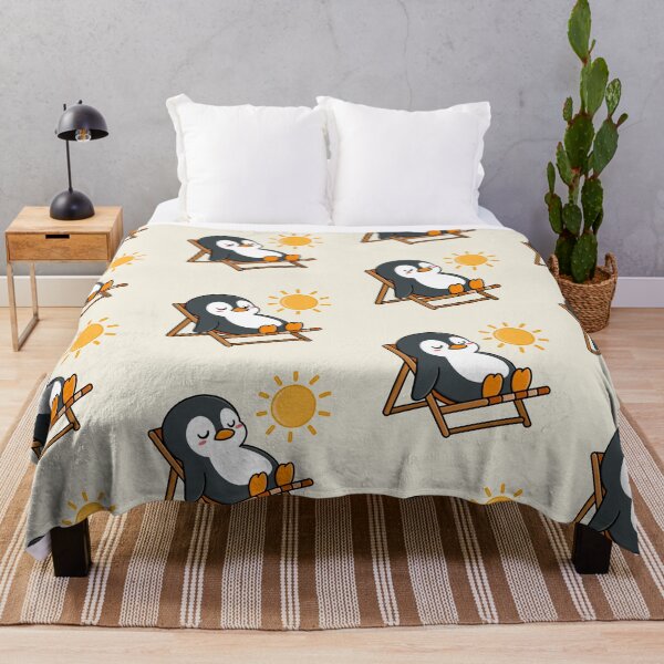 Item preview, Cute Penguin Bathing in the Sun designed and sold by MyMushroomGrove.