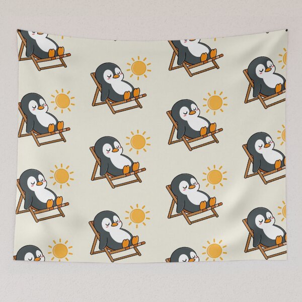 Item preview, Cute Penguin Bathing in the Sun designed and sold by MyMushroomGrove.