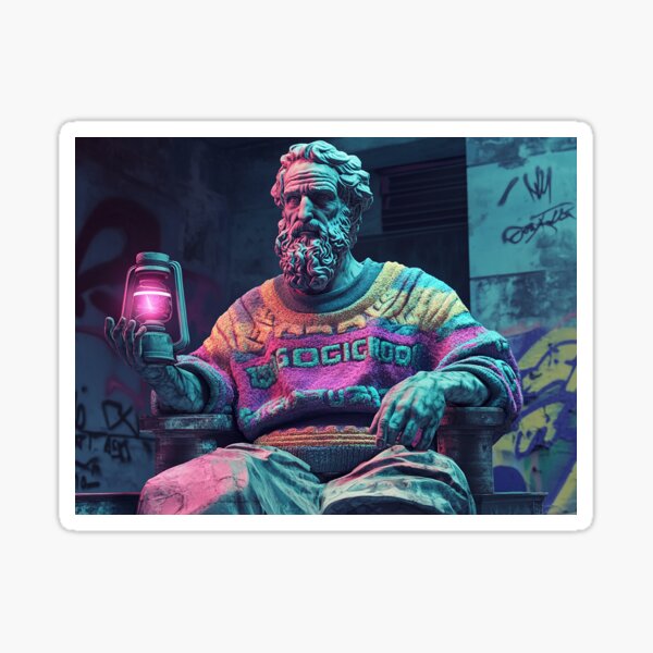 Item preview, Graffiti Philosopher Neon Statue | Urban Street Art Vibes designed and sold by weirdfishes123.