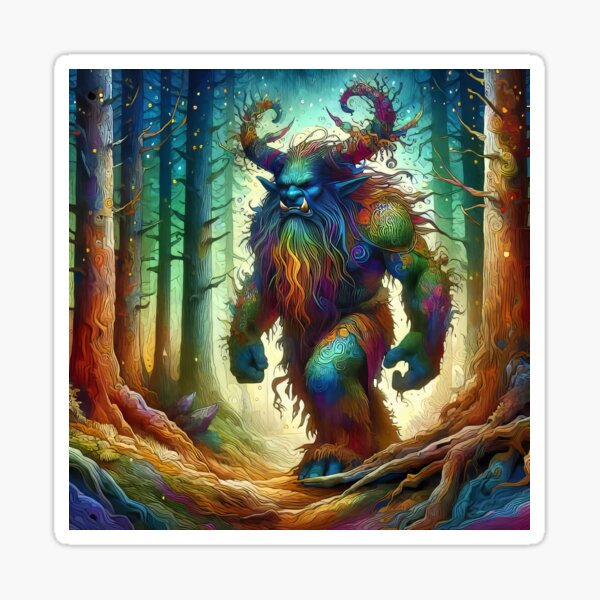 Item preview, Ogre Walking in the Forest - Rainbow Themed designed and sold by CattyCornerPOD.