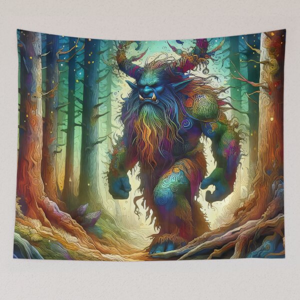 Item preview, Ogre Walking in the Forest - Rainbow Themed designed and sold by CattyCornerPOD.