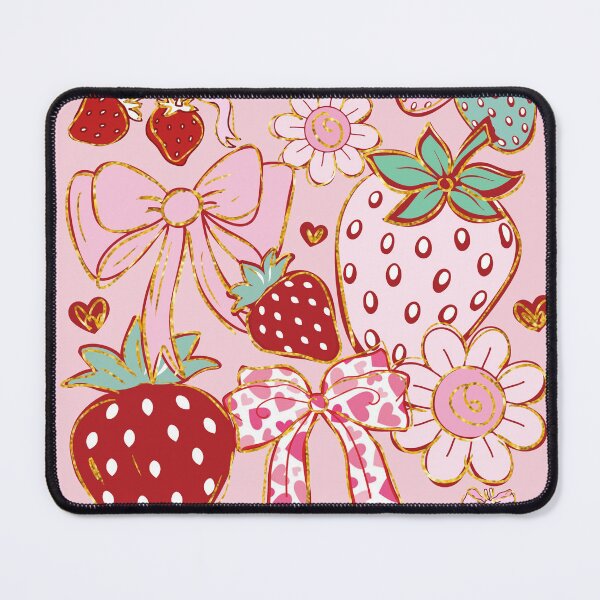 Item preview, Cute Boho Strawberry with Pink Bows designed and sold by KarolynCreates.