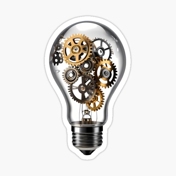 Item preview, Conceptual Light Bulb Filled with Gears Artwork designed and sold by ART ATTACK ZONE.