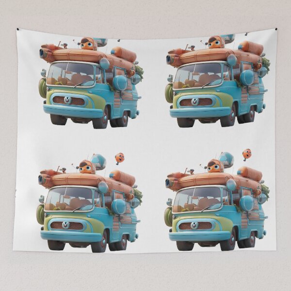 Item preview, Whimsical Animated Vehicle with Adventurous Characters designed and sold by ART ATTACK ZONE.