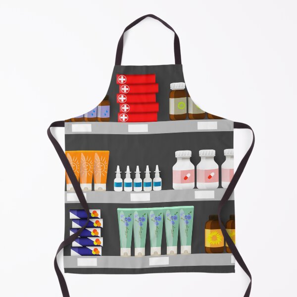 Item preview, Pharmacy shelves with medicine bottles, sprays and pills designed and sold by Familyshmot.