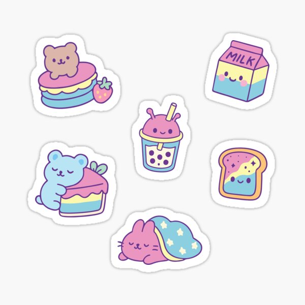 Artikel-Vorschau von Pansexual Pride Kawaii Food & Animal Pack – Süße Pastellgelb-Rosa-Blau-Ästhetik, designt und verkauft von gyenayme.