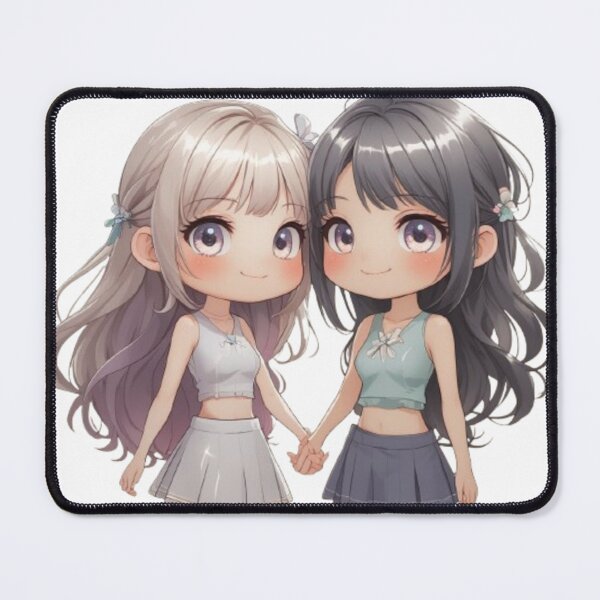 Item preview, Chibi Couple Holding Hands – Cute Anime Kawaii Style sticker  designed and sold by TulipsArtDesigns .