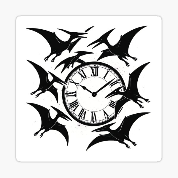 Item preview, Pterodactyl Clock designed and sold by CutePlanetEarth.