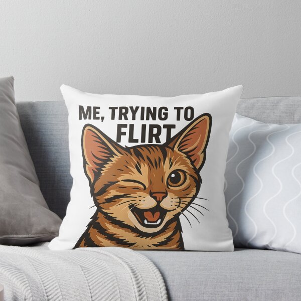 Item preview, Flirty Winking Cat Meme – Funny Flirt Kitty Design designed and sold by WAUZ.