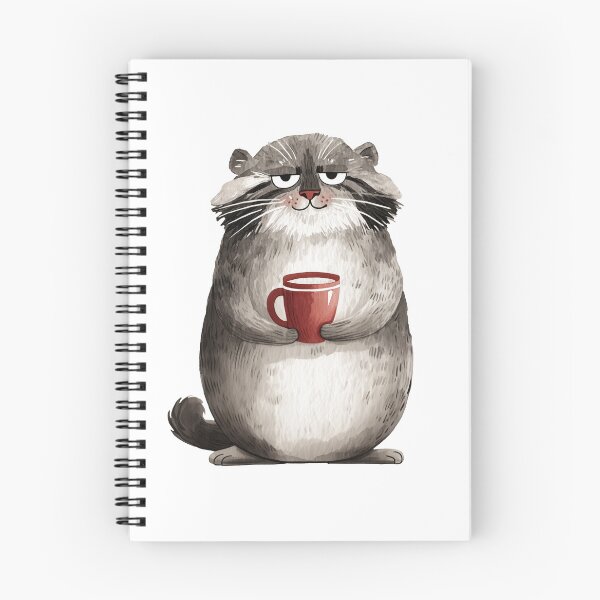 Item preview, Watercolor pallas cat | Cat with a coffee cup | Otocolobus manul | Morning cat | Cute manul cat 1 designed and sold by Yaremchuk.