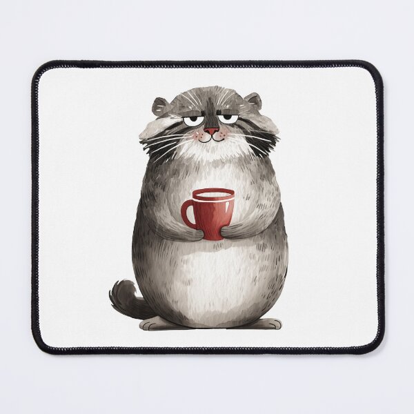 Item preview, Watercolor pallas cat | Cat with a coffee cup | Otocolobus manul | Morning cat | Cute manul cat 1 designed and sold by Yaremchuk.