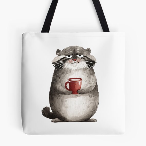 Item preview, Watercolor pallas cat | Cat with a coffee cup | Otocolobus manul | Morning cat | Cute manul cat 1 designed and sold by Yaremchuk.