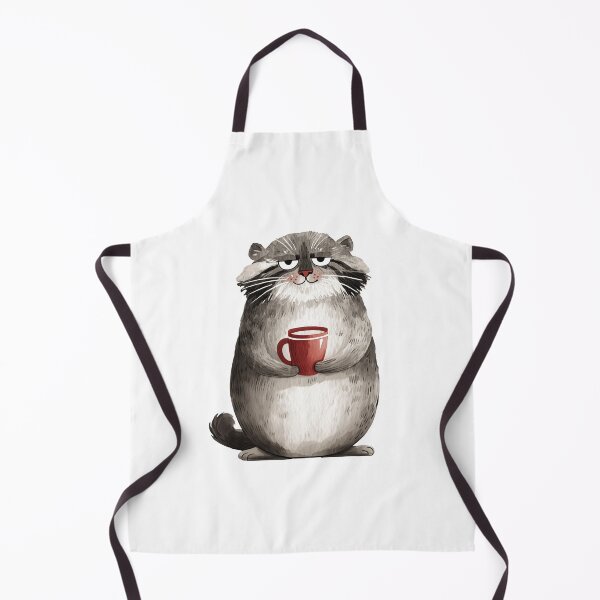 Item preview, Watercolor pallas cat | Cat with a coffee cup | Otocolobus manul | Morning cat | Cute manul cat 1 designed and sold by Yaremchuk.