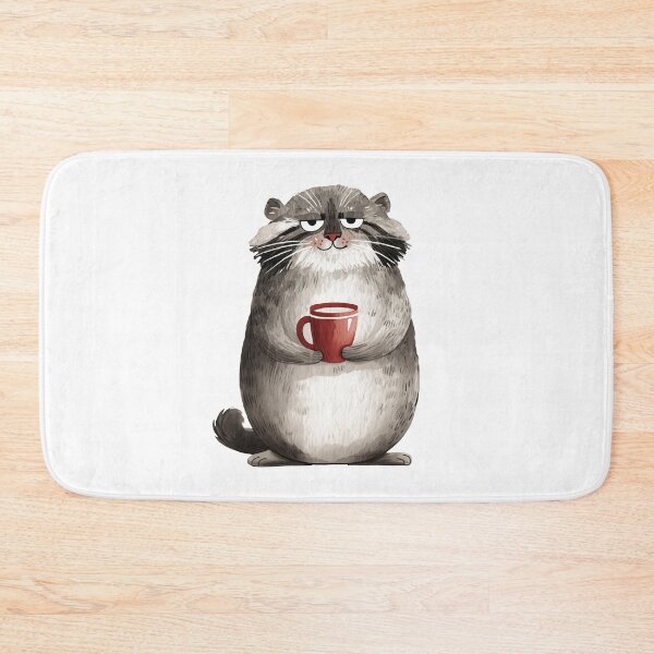 Item preview, Watercolor pallas cat | Cat with a coffee cup | Otocolobus manul | Morning cat | Cute manul cat 1 designed and sold by Yaremchuk.