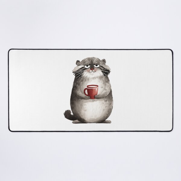 Item preview, Watercolor pallas cat | Cat with a coffee cup | Otocolobus manul | Morning cat | Cute manul cat 1 designed and sold by Yaremchuk.