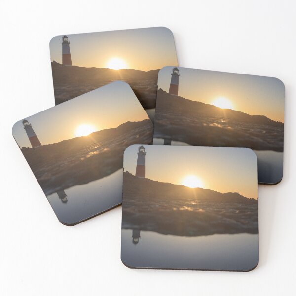 Item preview, Portland Bill Lighthouse at Sunrise Reflected in a Puddle designed and sold by Aham Photos.
