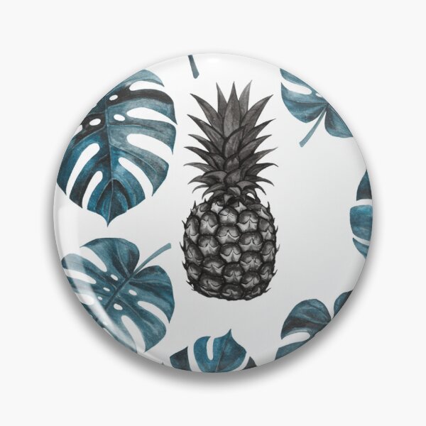 Item preview, Blue Tropical Mix: Monstera & Pineapple Watercolor Pattern designed and sold by BeachWhisper.